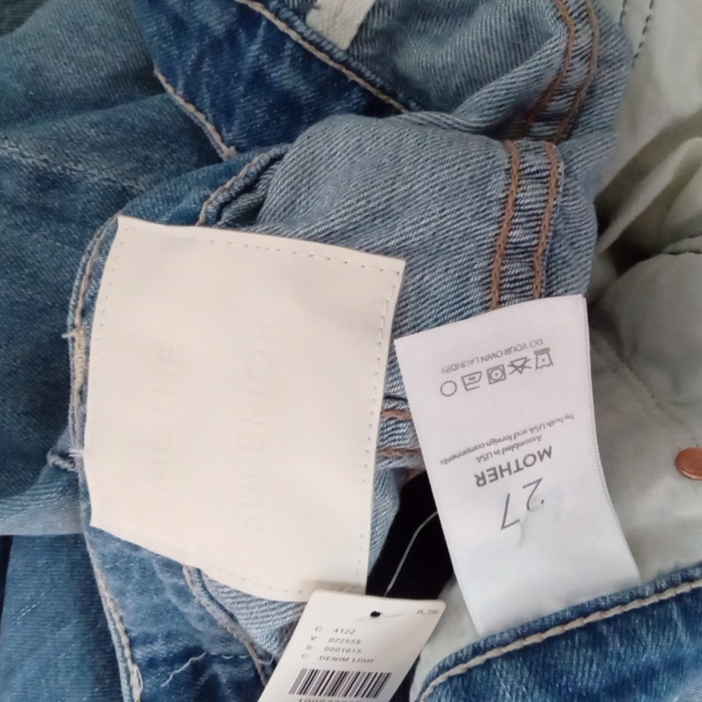 NWT Mother Denim The Dodger Sneak Wide Leg Blue Jeans 27 Tomorrow Never Knows - Picture 10 of 16